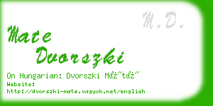 mate dvorszki business card